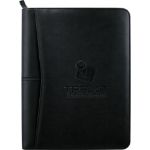 Custom Black Pedova Zippered Padfolio by Adco Marketing