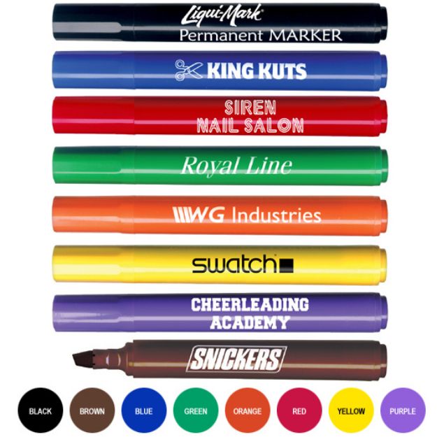 Custom Wide Tip Permanent Markers, Promotional Permanent Marker with Chisel Tip