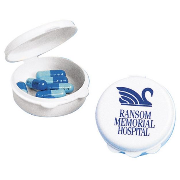 Round Promotional Pill Boxes, Custom Round Pill Box