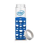 Blue Sili Window Grip Glass Water Bottle, Promotional Water Bottles