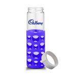 Purple Sili Window Grip Glass Water Bottle, Promotional Water Bottles