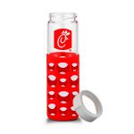 Red Sili Window Grip Glass Water Bottle, Promotional Water Bottles