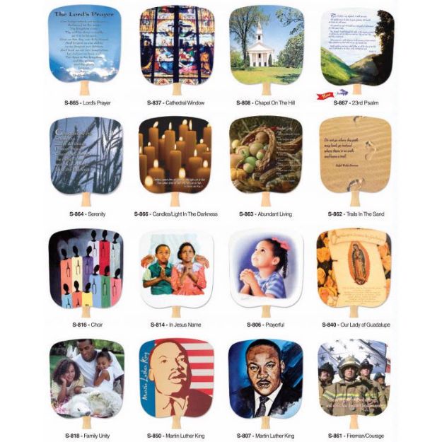 Custom Inspirational and Religous Paper Fans, Promotional Church Fans