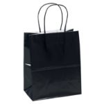 Black Custom Printed Shopper Tote  Amanda Glossy