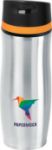 Persona Promotional Vacuum Travel Mugs with Color Accent Ring - 14 oz in Orange
