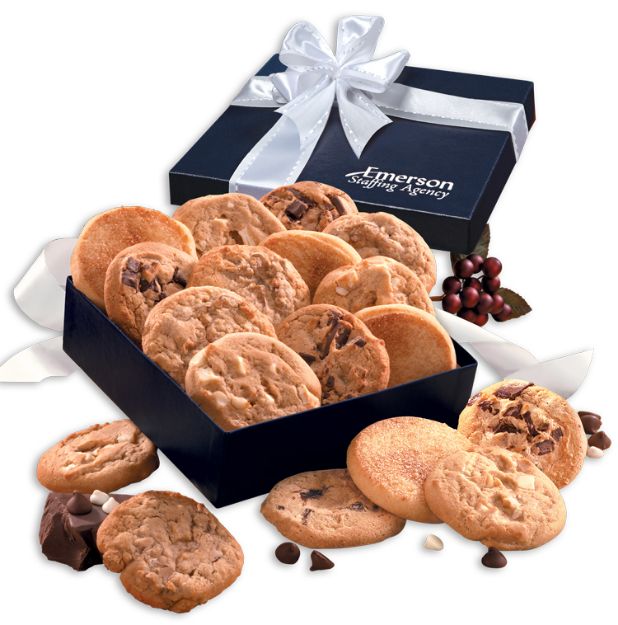 Custom Cookie Box with assortment of cookies with logo on box or ribbon