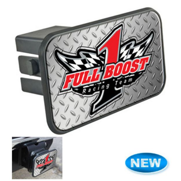 Custom promotional trailer hitch cover by Adco Marketing.