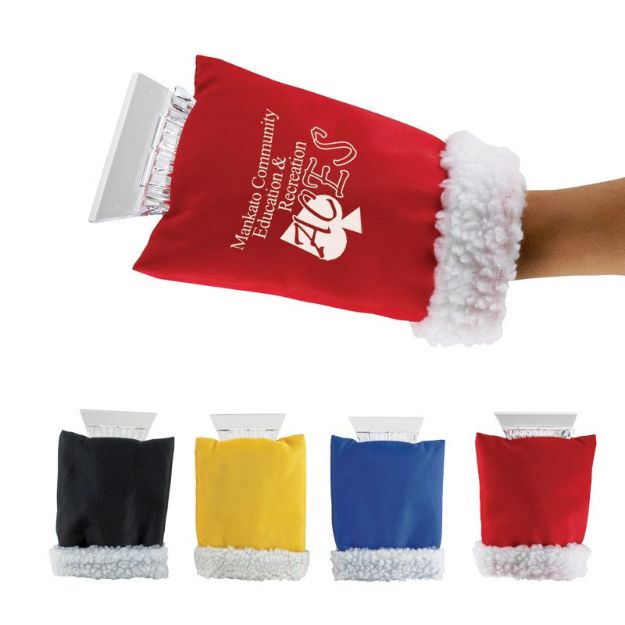 Custom cozy ice scraper with warm hand mitten promotional items