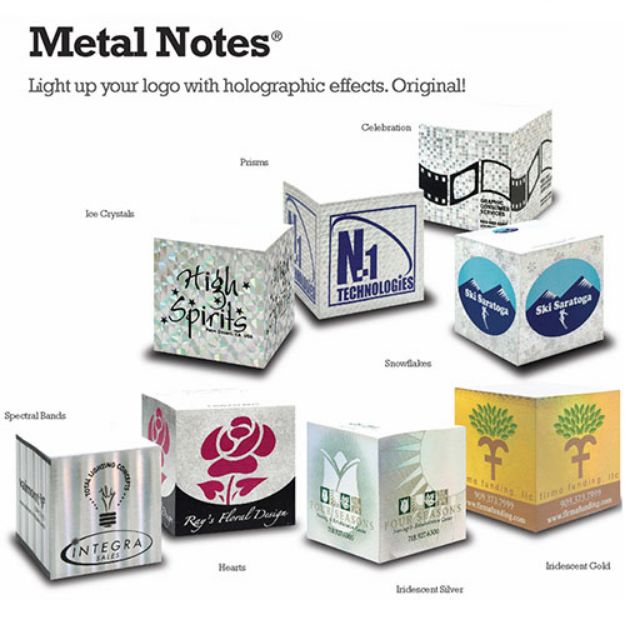 Custom holographic stik-withit metal notes usa cubes