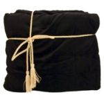 Lambswool Microsherpa Throw Blanket in Black