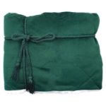 Lambswool Microsherpa Throw Blanket in Forest Green