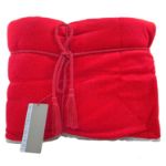 Lambswool Microsherpa Throw Blanket in Red