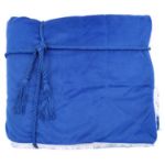 Lambswool Microsherpa Throw Blanket in Royal