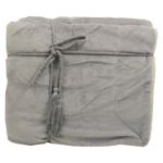 Lambswool Microsherpa Throw Blanket in Steel Grey
