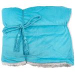 Lambswool Microsherpa Throw Blanket in Turquoise Blue