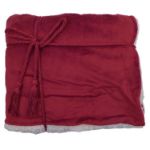 Lambswool Microsherpa Throw Blanket in Wine