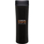 Stainless Steel 16 oz Cyrus Travel Mug - Plastic Liner in Black