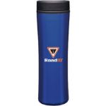 Stainless Steel 16 oz Cyrus Travel Mug - Plastic Liner in Blue