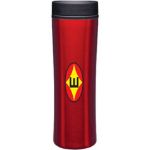 Stainless Steel 16 oz Cyrus Travel Mug - Plastic Liner in Red