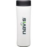 Stainless Steel 16 oz Cyrus Travel Mug - Plastic Liner in White