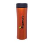 Stainless Steel 16 oz Cyrus Travel Mug - Plastic Liner in Orange