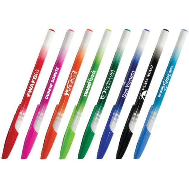 MaxGlide Bargain Stick Pens with Hybrid Gel Ink and Custom Imprint.  Promotional Stick Pens.