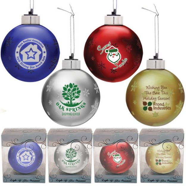 Light Up Glass Ornaments with Logo