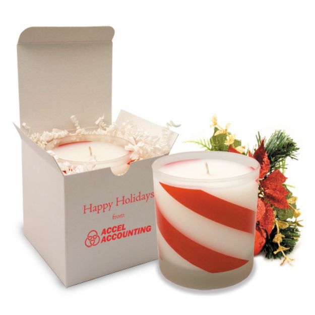 Candy Cane Soy Candles Scented.  Holiday Custom Candles.