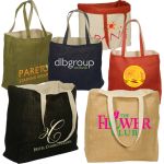 Custom Jute & Cotton Tote Bags - reversible