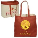 Red Reversible Jute and Cotton Tote Bags Custom