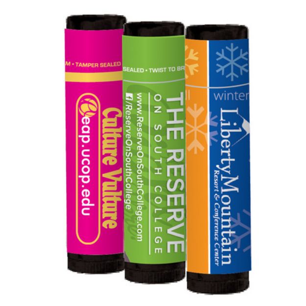 Green Tea Caffeinated Lip Balm with custom full color label.