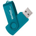 Rotate 2-Tone Custom Flash Drive in Dark Teal