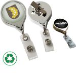 Retractable Badge Holders in Chrome or Gold with a full color dome imprint and high quality