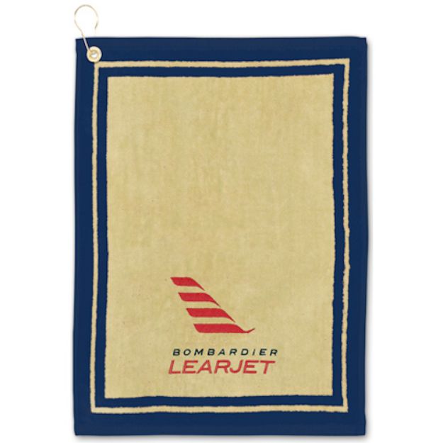 Jacquard Border Golf Towels with Imprint or Embroidery
