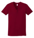 Amercian Apparel Fine Jersey Short Sleeve V-Neck in Cranberry
