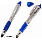 Blue Triple Play Stylus Pen Highlighter Promotional