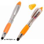 Orange Triple Play Stylus Pen Highlighter Promotional