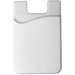 White cell phone silicone wallet card holder