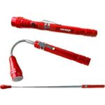 Telescopic Flashlight with 3 LED Bulbs in Red