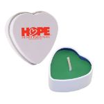 Heart Shaped Soy Candle Tins Green Baked Apple