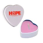 Heart Shaped Soy Candle Tins Pink/Fresh Cut Roses