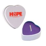 Heart Shaped Soy Candle Tins Purple / Lilac