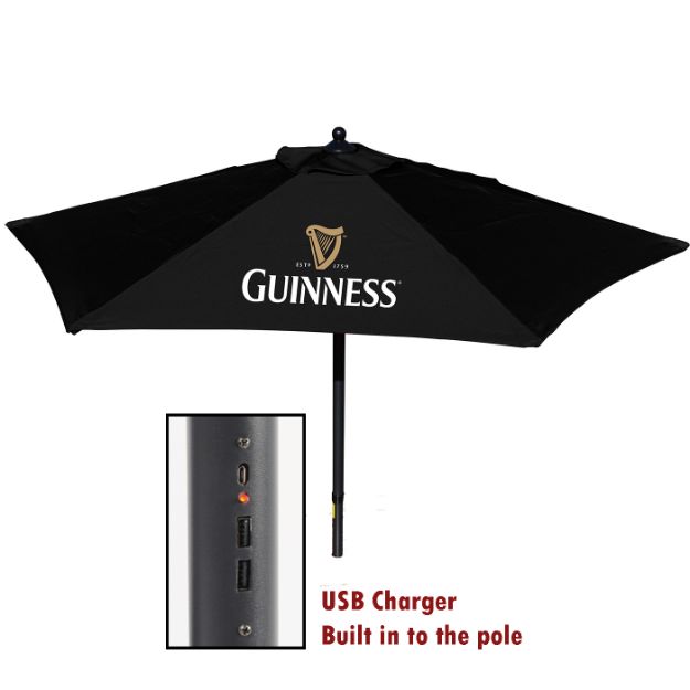 Solar USB Custom Market Umbrella
