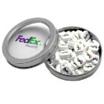 Candy Window Tin Short Round with Printed Mints