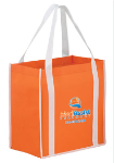 Two-Tone Tote with Inserts - Full Color in Orange W/White