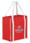 Two-Tone Tote with Inserts - Full Color in Red W/White