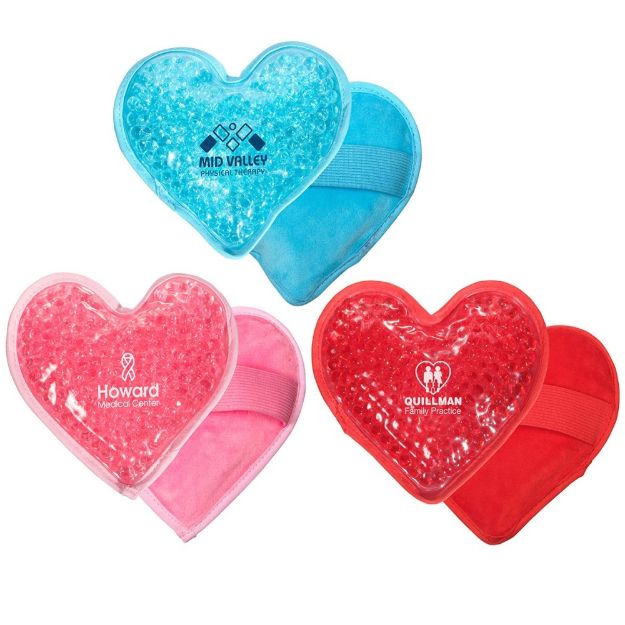 Plush Heart Ice Packs - Hot and Cold Aqua Bead Pack
