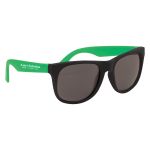 Rubberized Sunglass Black Frame With Green Color