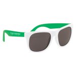 Rubberized Sunglass White Frame With Green Color