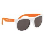 Rubberized Sunglass White Frame With Orange Color